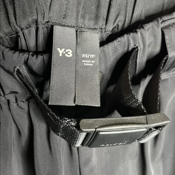 Y-3 black twill cargo pants